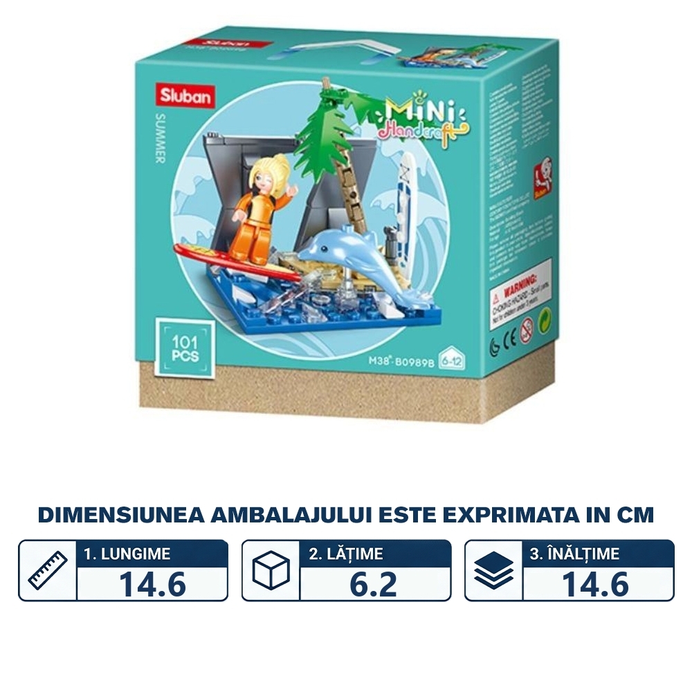 Set de constructie Girl's Dream, 101 piese, La surf - Sluban - imagine 2
