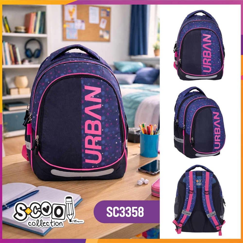 Ghiozdan anatomic light, URBAN, 41x28x17 cm, STARS - S-COOL - imagine 12