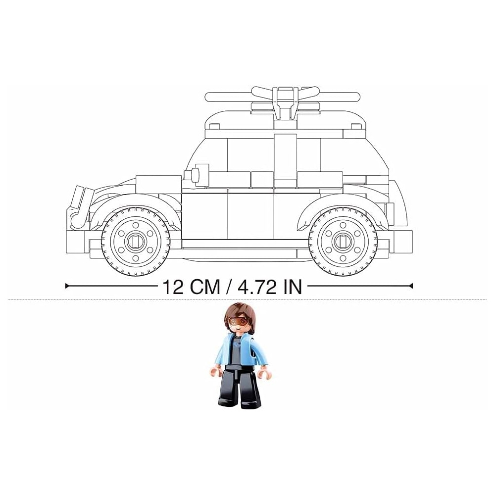 Set de constructie Machete, 176 piese, VW Beetle - Sluban - imagine 6