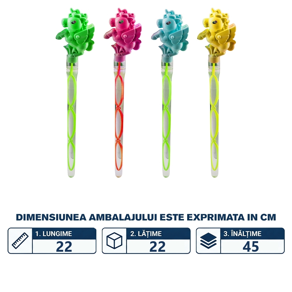 Baloane de sapun, 45 cm, cu led, Unicorn - imagine 2
