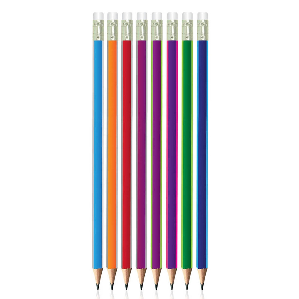 Creion grafit HB, cu radiera, triunghiular, 48 buc/cutie - S-COOL - imagine 4
