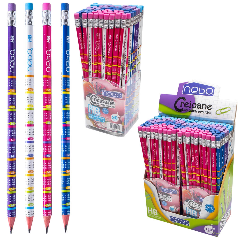 Creion grafit HB, tabla inmultirii - NEBO