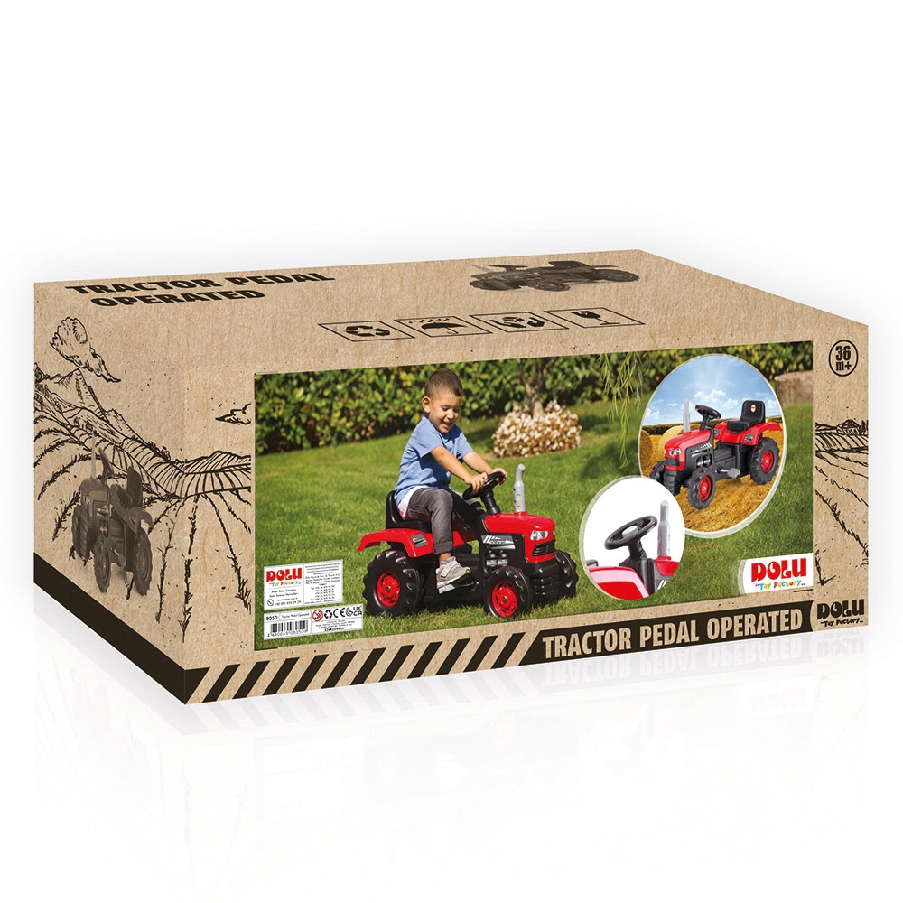 Tractor cu pedale, rosu, 53x83x45 - Dolu - imagine 4