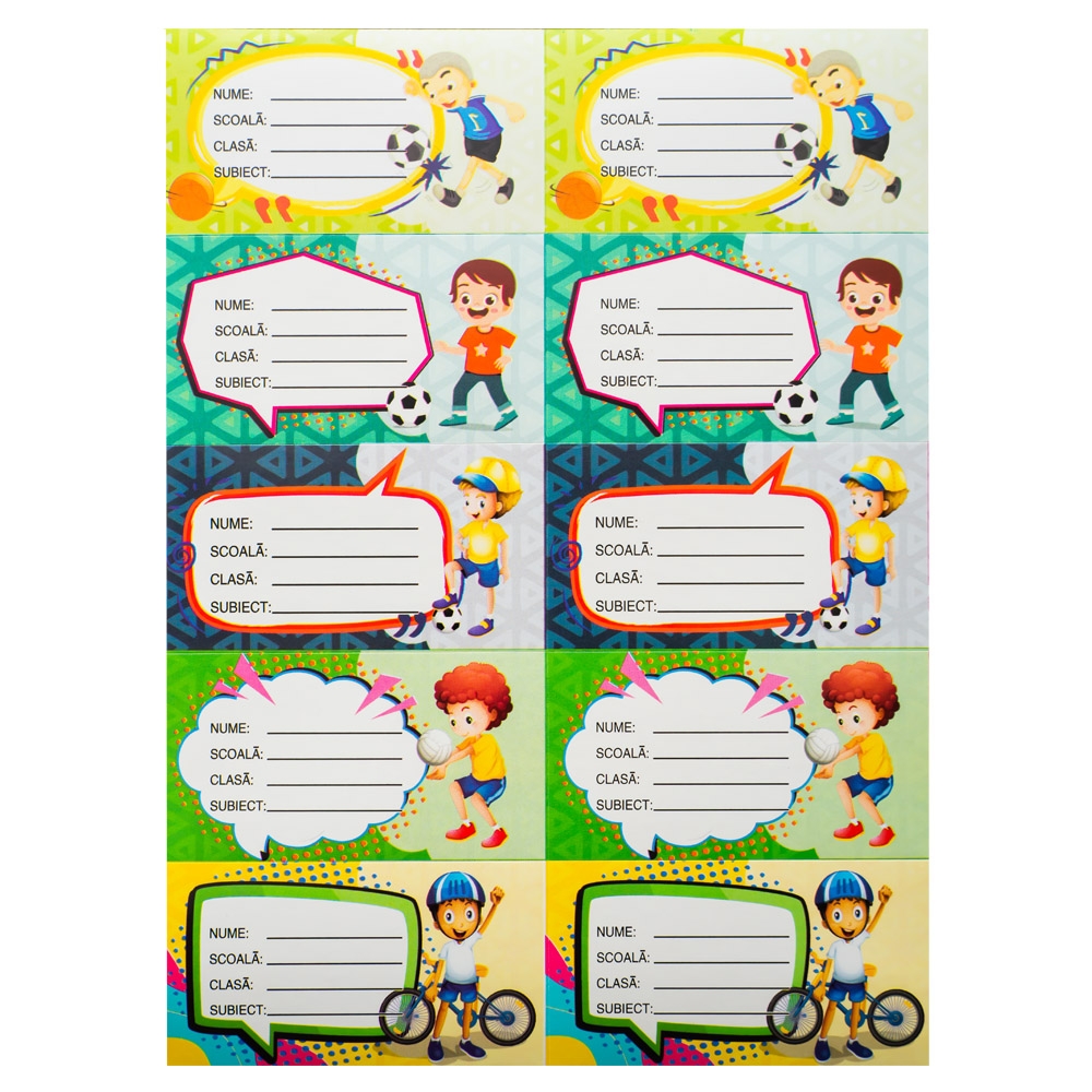 Etichete scolare cu desene, 20 coli/set - imagine 2