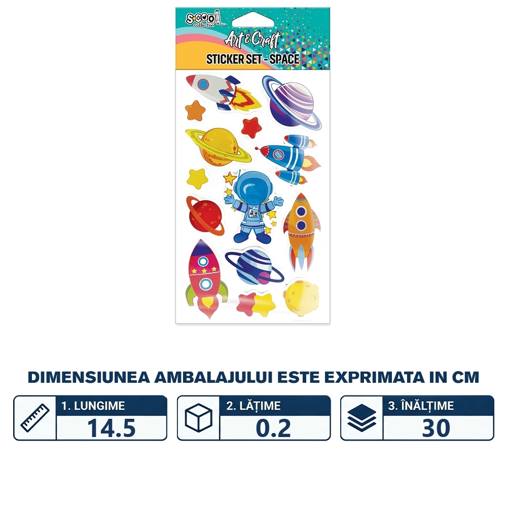 Accesorii craft, stickere 3D, Spatiu - S-COOL - imagine 2