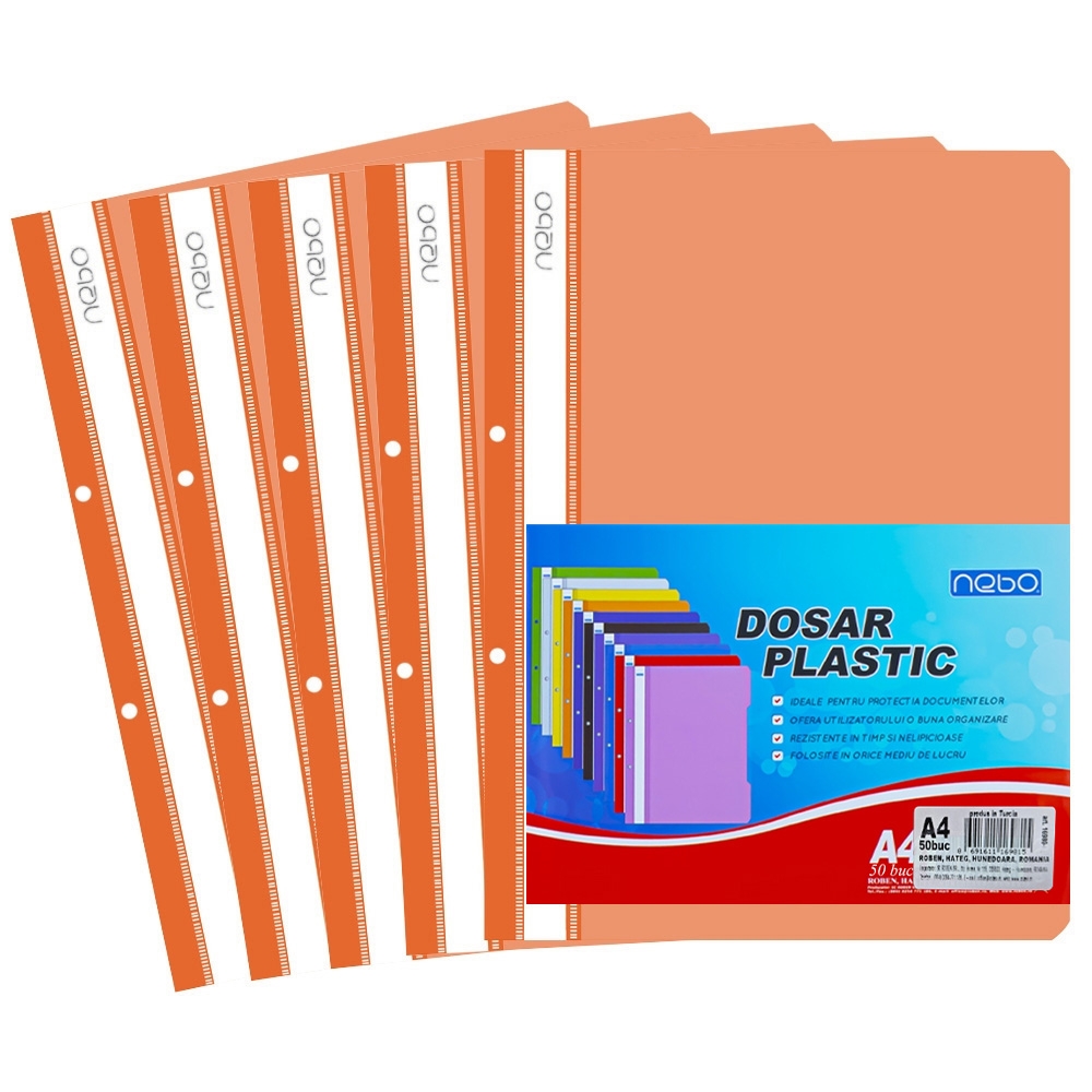 Dosar plastic A4, Portocaliu - NEBO