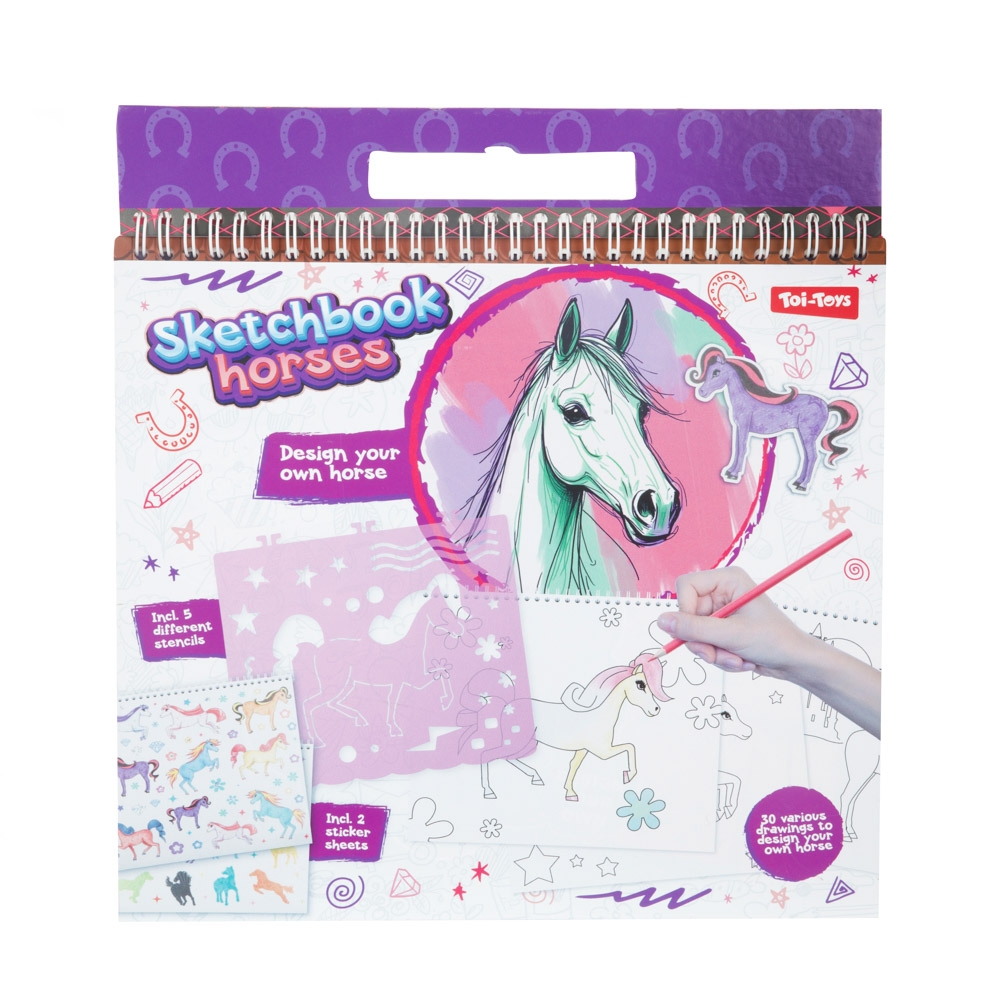 Caiet de colorat cu stickere si sabloane, My pony - Toi-Toys - imagine 2