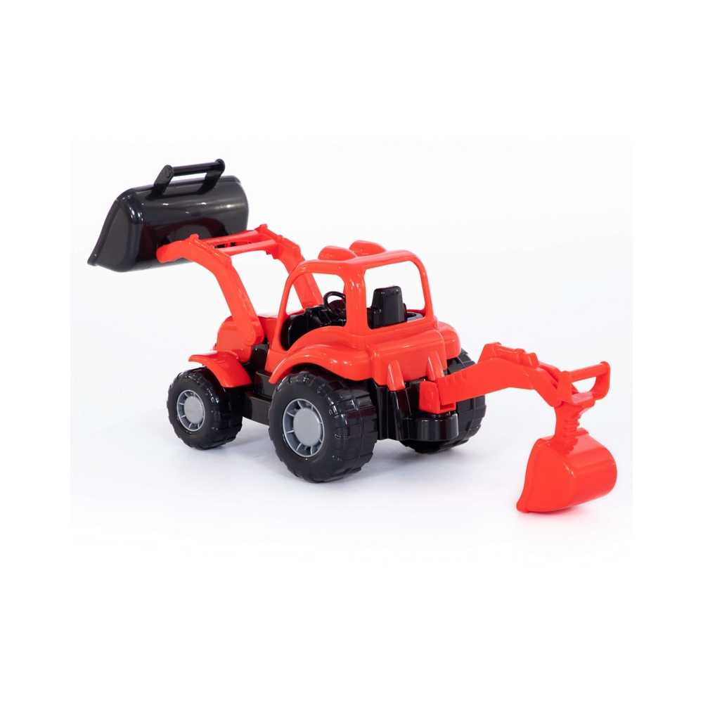 Tractor cu incarcator si excavator - Hardy, 28x13x16 cm, Pol - imagine 8