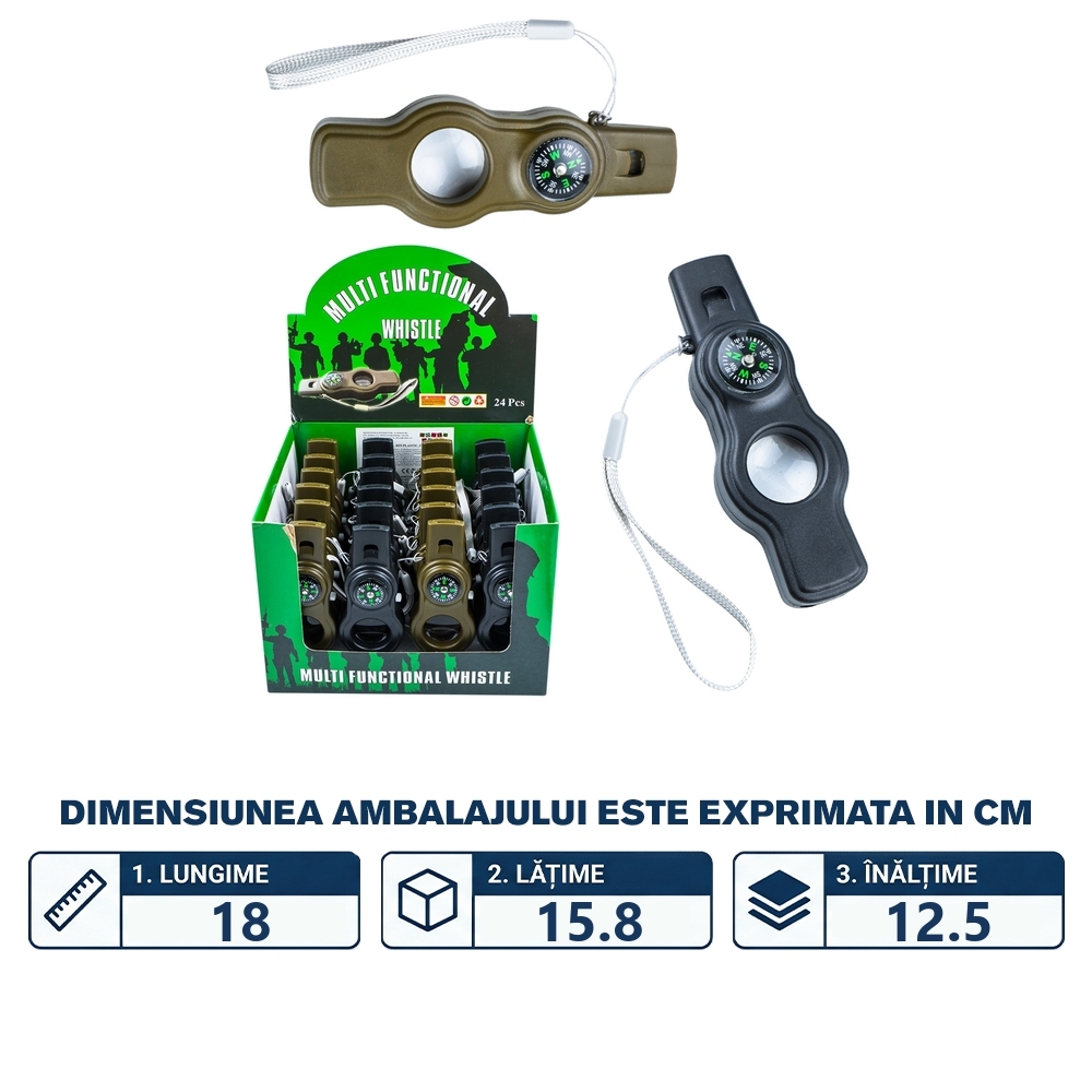 Fluier 5 in 1, din plastic, cu lumina - imagine 2