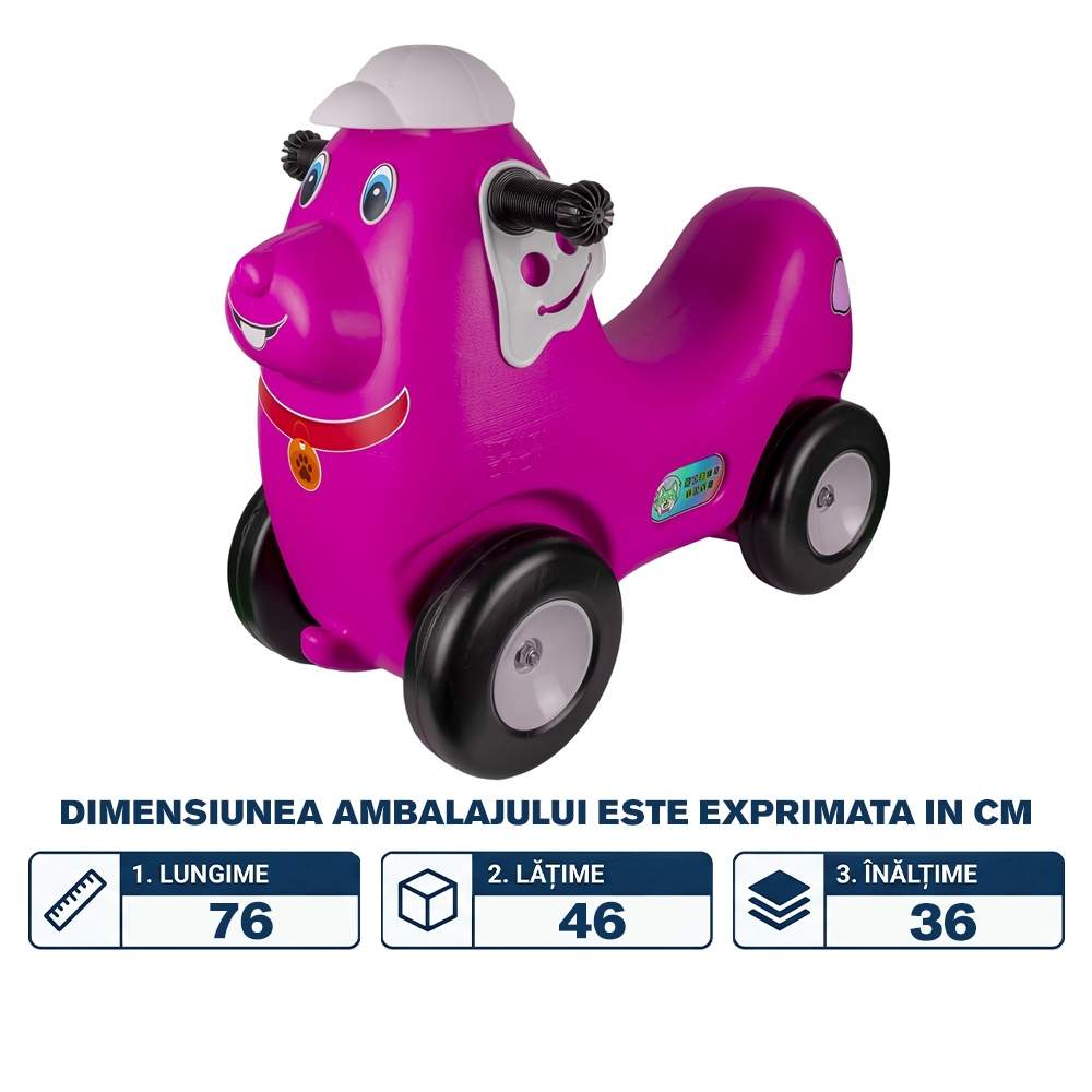 Catel cu roti, roz - ROBENTOYS - imagine 2