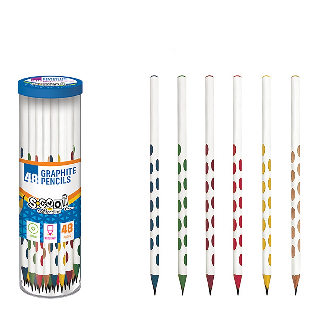 Creion grafit HB, cu buline, 48 buc/set - S-COOL