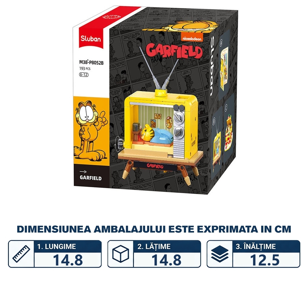 Set de constructie, 193 piese, Garfield si televizorul - Sluban - imagine 2
