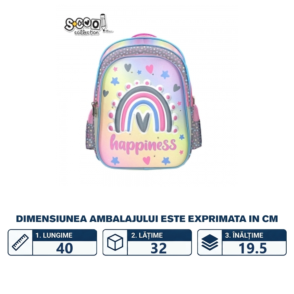 Ghiozdan 3D, cu led, 40x32x19.5 cm, HAPPINESS - S-COOL - imagine 2