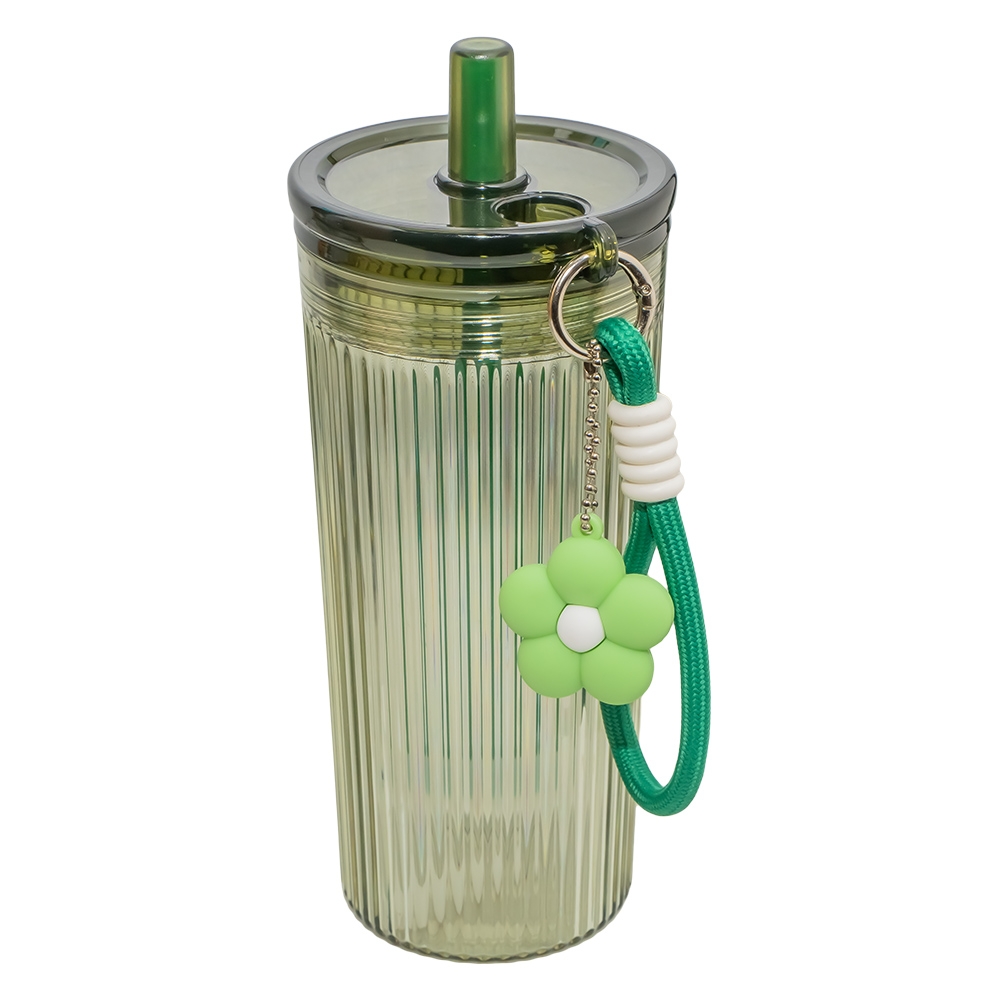 Pahar plastic, cu pai, Floare, 750 ml - imagine 4