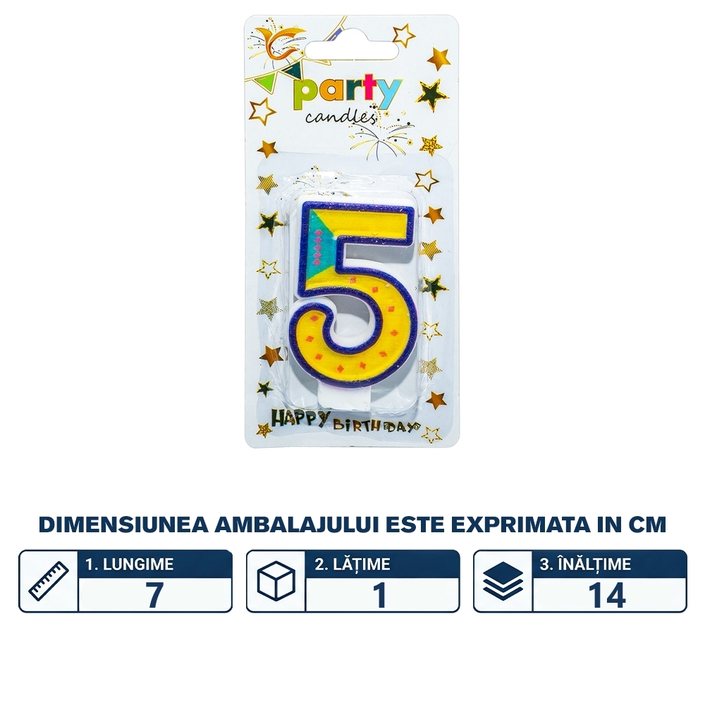 Lumanare aniversara pe blister, nr. 5 - imagine 2