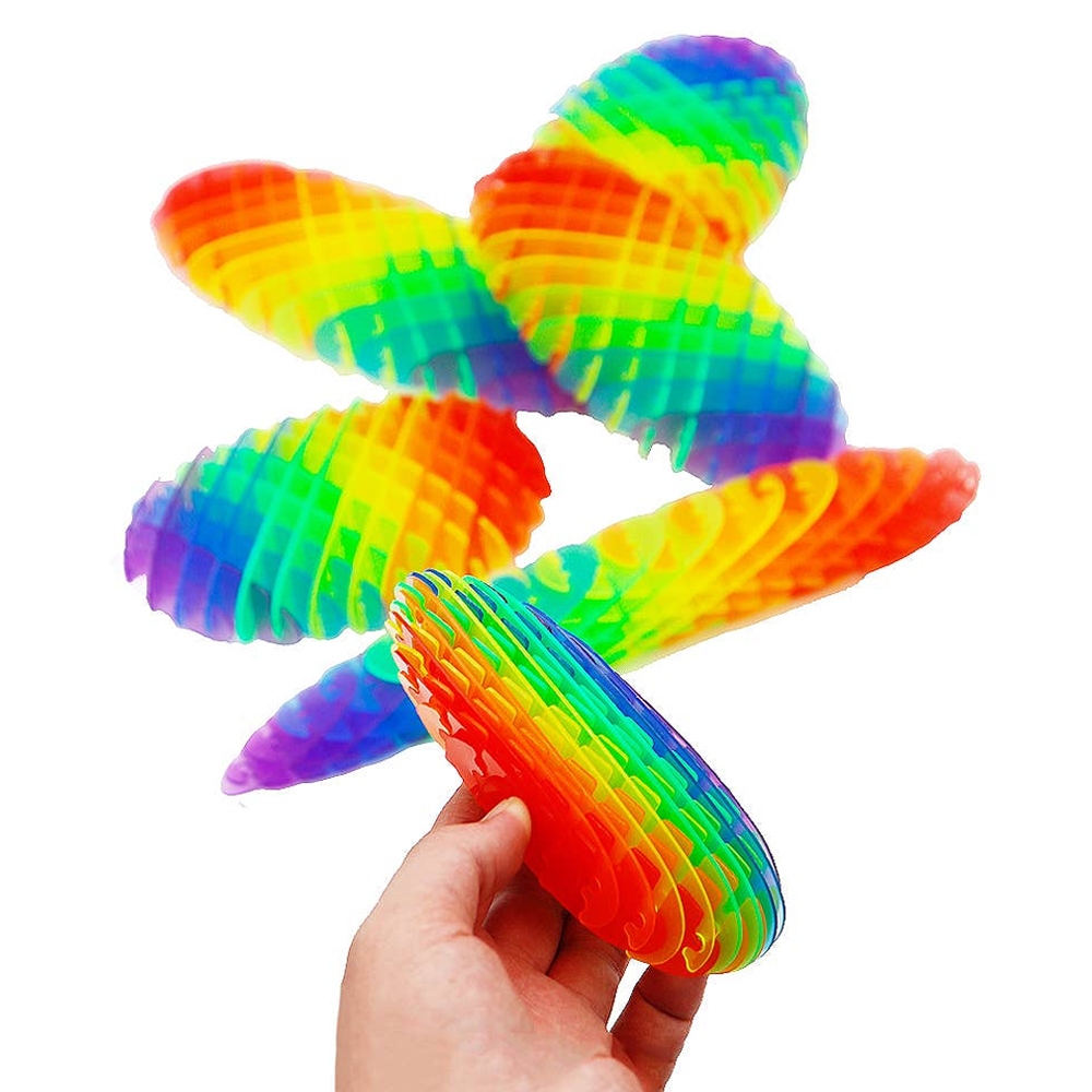Jucarie antistres - Morf worm, 12x30 cm, Curcubeu - imagine 3