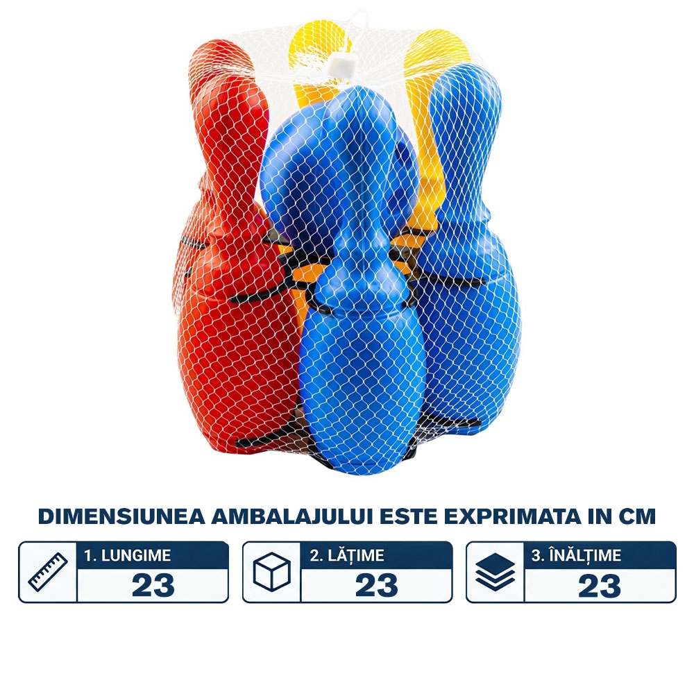 Set Bowling, 6 piese + minge si suport - ROBENTOYS - imagine 2