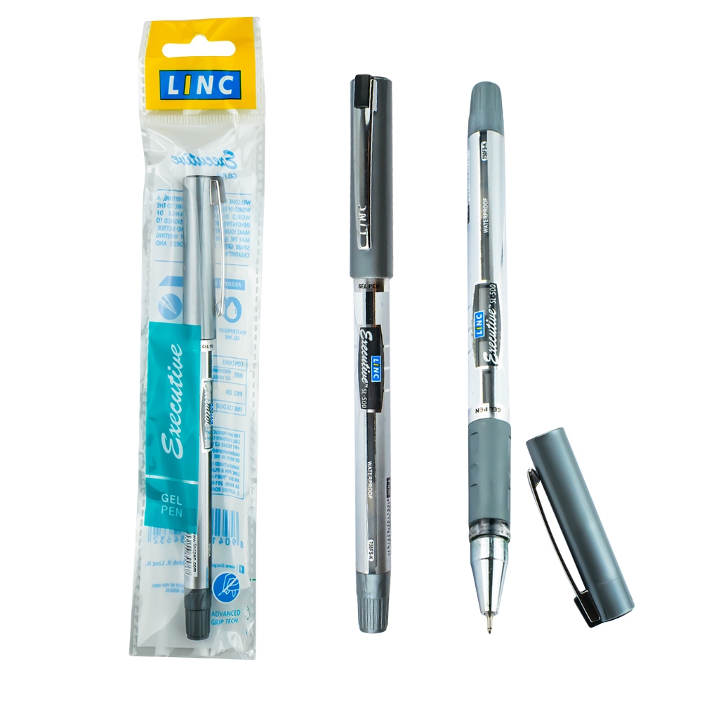 Pix Executive, cu gel, mina neagra, 0.55 mm - LINC - imagine 2