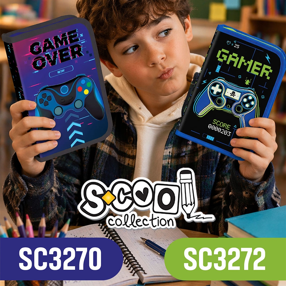 Penar Echipat, 1 Fermoar, 2 Ext., 32 Piese, Gamer - S-Cool - imagine 5
