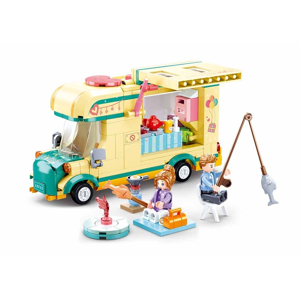 Set de constructie Girl's dream, 314 piese, Rulota camping - Sluban - imagine 2