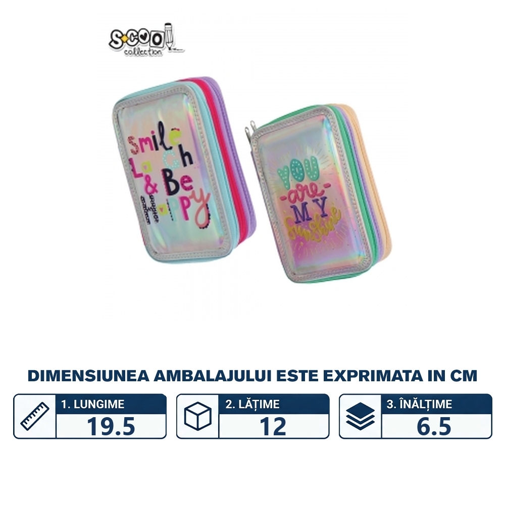 Penar 3 fermoare, FANCY, 19.5x12x6.5 cm - S-COOL - imagine 2