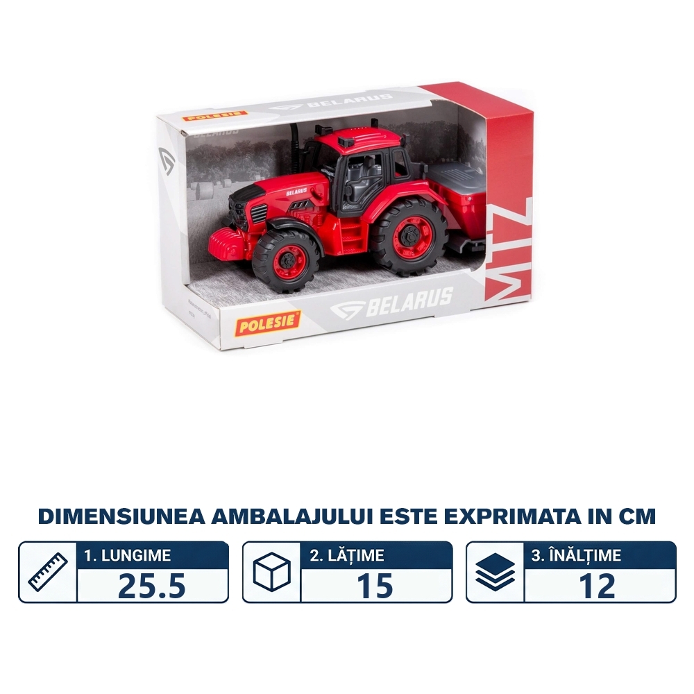 Tractor cu distribuitor, 25.5x12x15 cm, Polesie - imagine 2