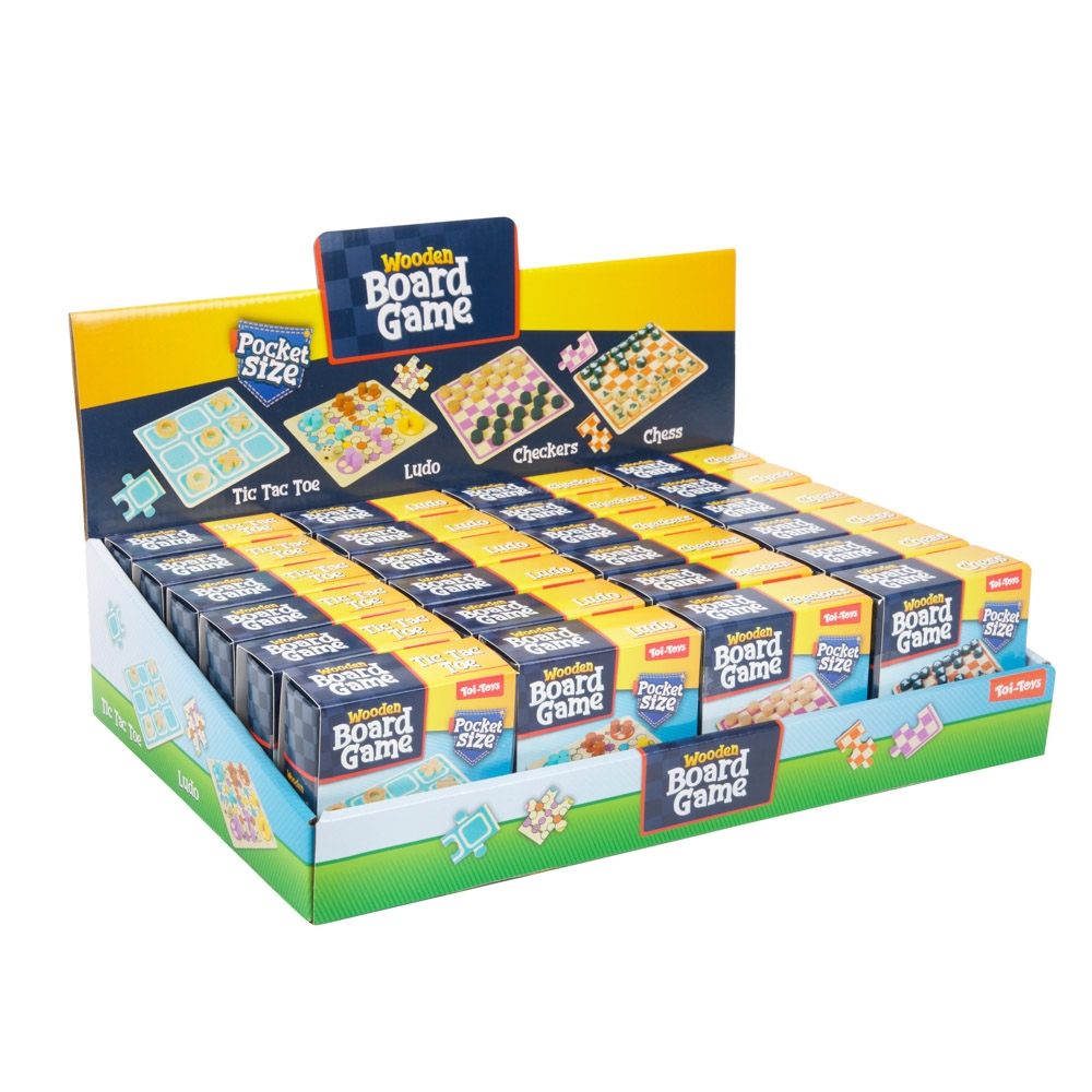 Mini jocuri de societate, 4 in 1, din lemn - Toi-Toys - imagine 3