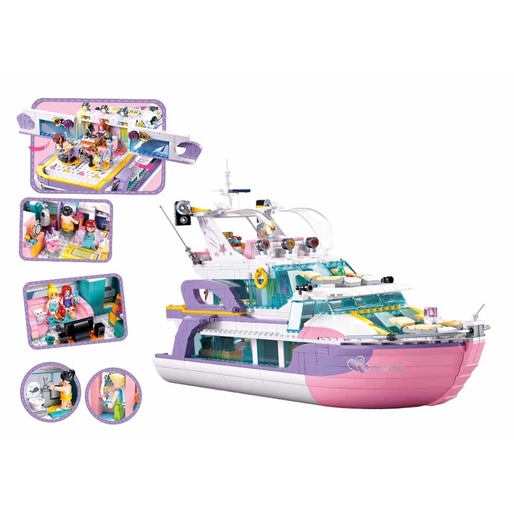 Set de constructie Girl's dream, 1108 piese, Iaht de lux - Sluban - imagine 3