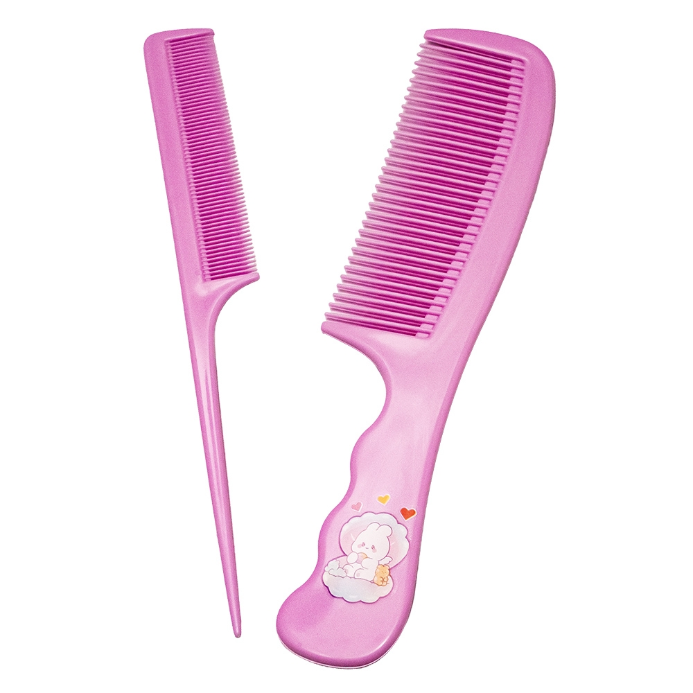 Pieptan cu maner, color, 2 buc/set - imagine 4