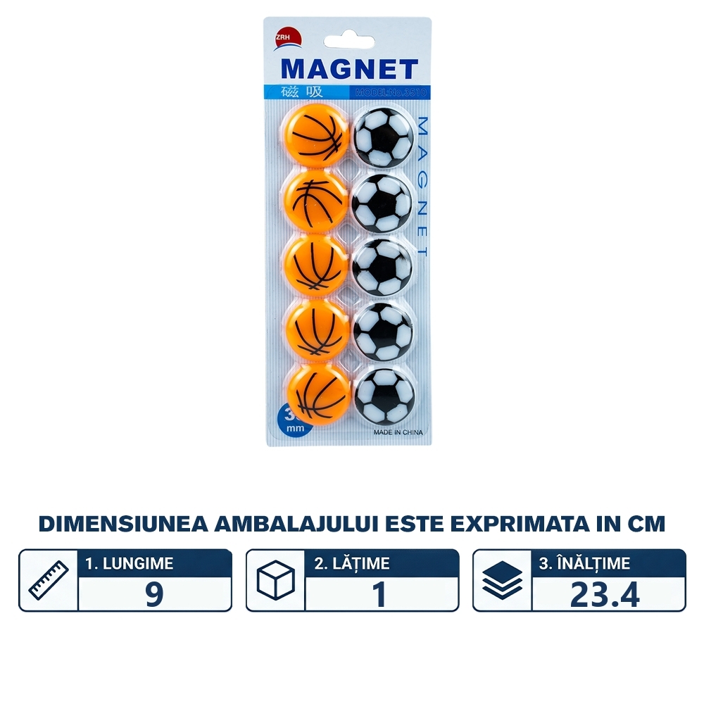 Magneti minge, 35mm, 10 buc/set - imagine 2