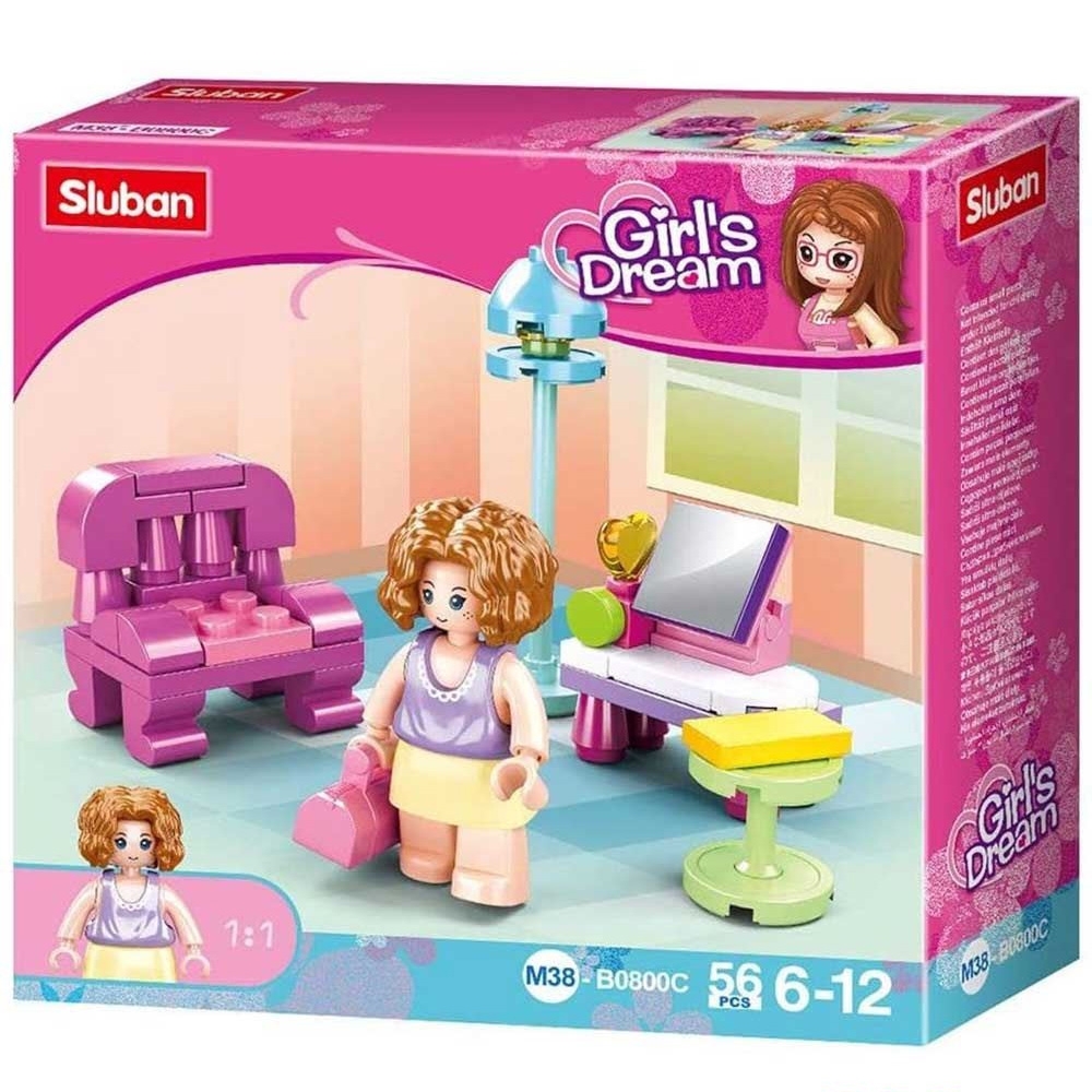 Set de constructie Girl's Dream, 56 piese, Camera de zi - Sluban