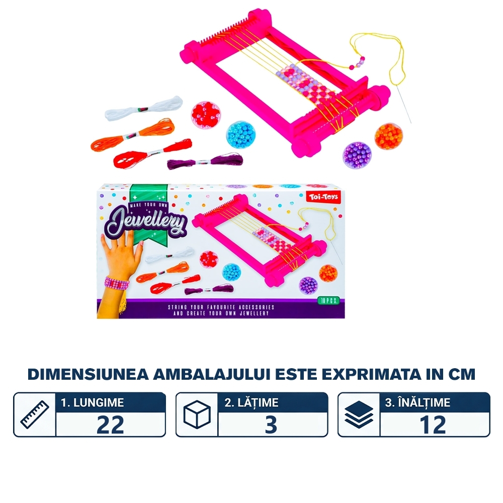 Set de confectionat bratari, cu suport pentru tesut  - Toi-Toys - imagine 2