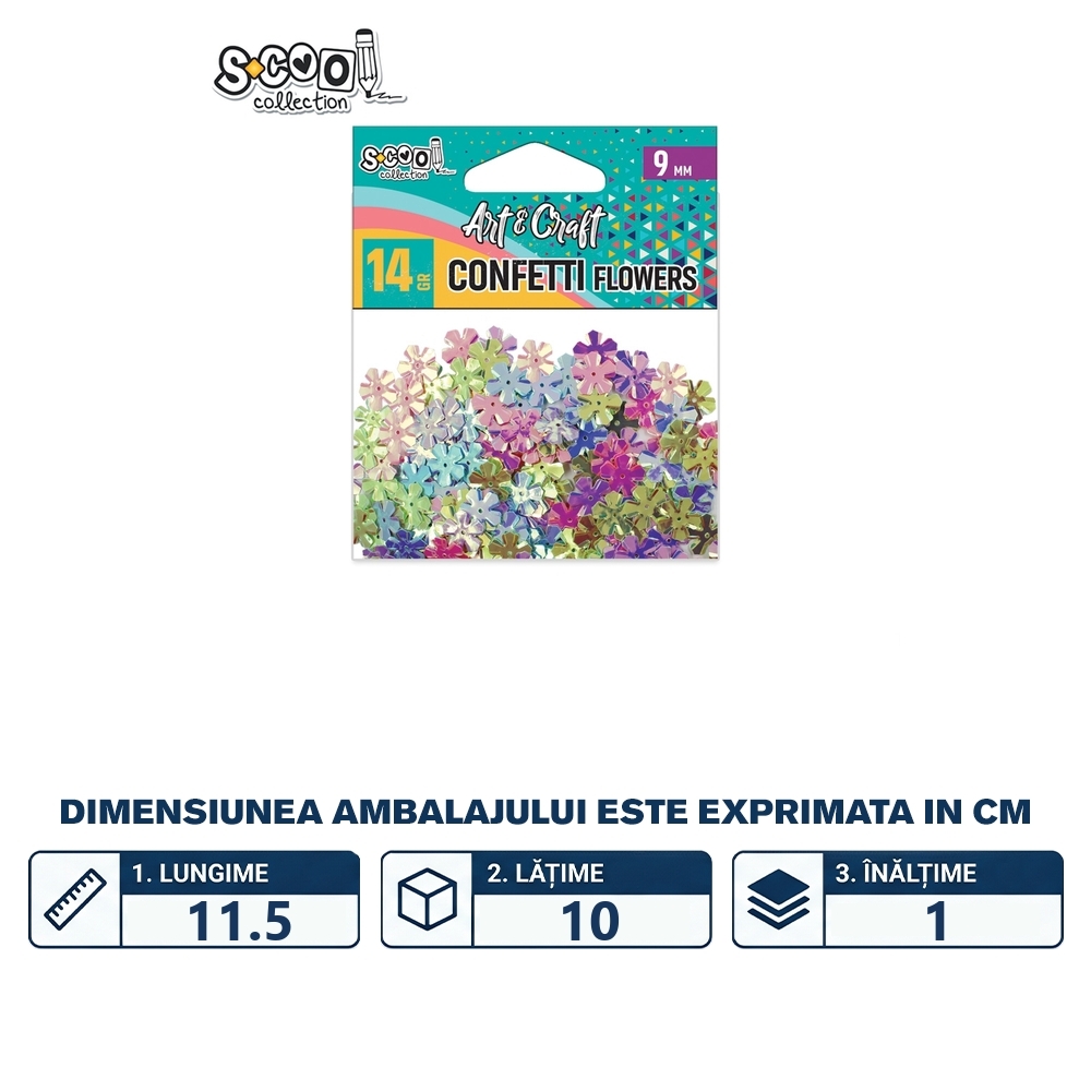 Accesorii craft, confetti floricele, 14 gr - S-COOL - imagine 2