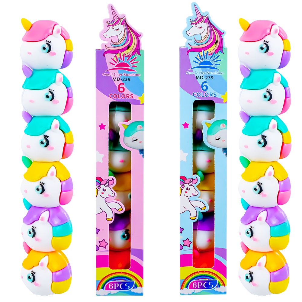 Text marker stivuibil, Unicorn, 5 culori/set - imagine 3
