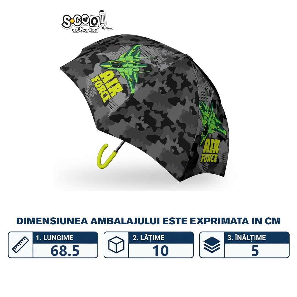 Umbrela copii, AIR FORCE, 48.5 cm - S-COOL - imagine 2