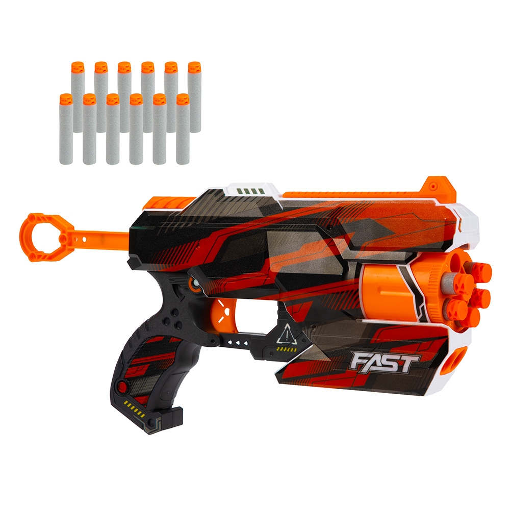 Pistol mecanic + 12 sageti, Foam Strikex - Toi-Toys - imagine 4