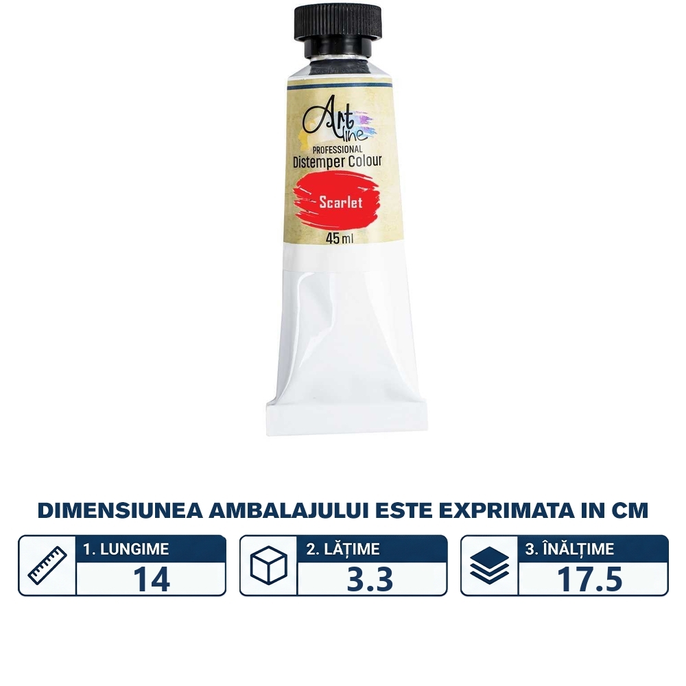 Tempera Art, CARAMIZIU, 45ml, 6 buc/set - ARTLINE - imagine 2