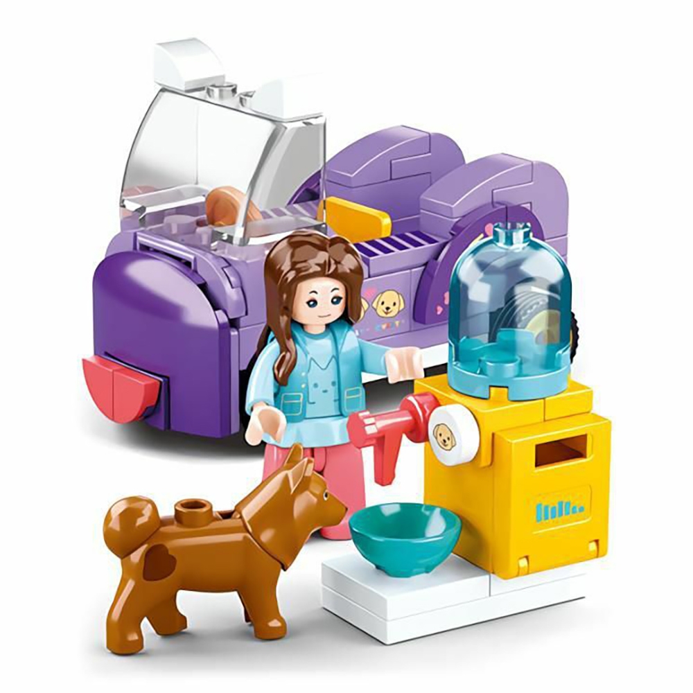 Set de constructie Girl's Dream, 91 piese, Statie hranit animale - Sluban - imagine 2