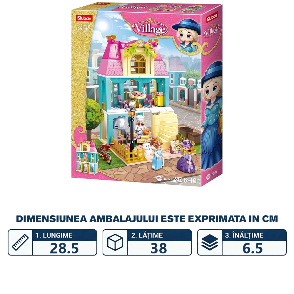 Set de constructie Girl's Dream, 287 piese, Pizzerie - Sluban - imagine 2