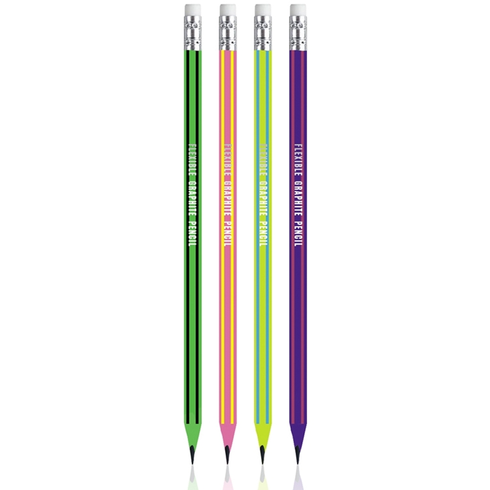 Creion grafit flexibil HB, cu radiera, hexagonal, 72 buc/cutie - S-COOL - imagine 2