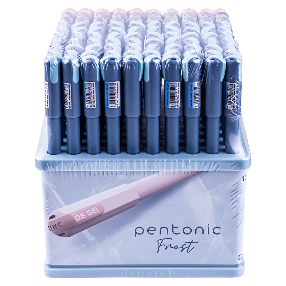Pix Pentonic Frost, cu gel, 100 buc/display, mina scriere - culori asortate, 0.7 mm - LINC - imagine 3