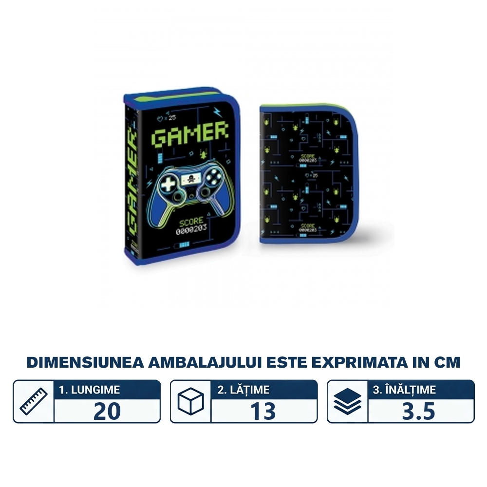 Penar Echipat, 1 Fermoar, 2 Ext., 32 Piese, Gamer - S-Cool - imagine 2