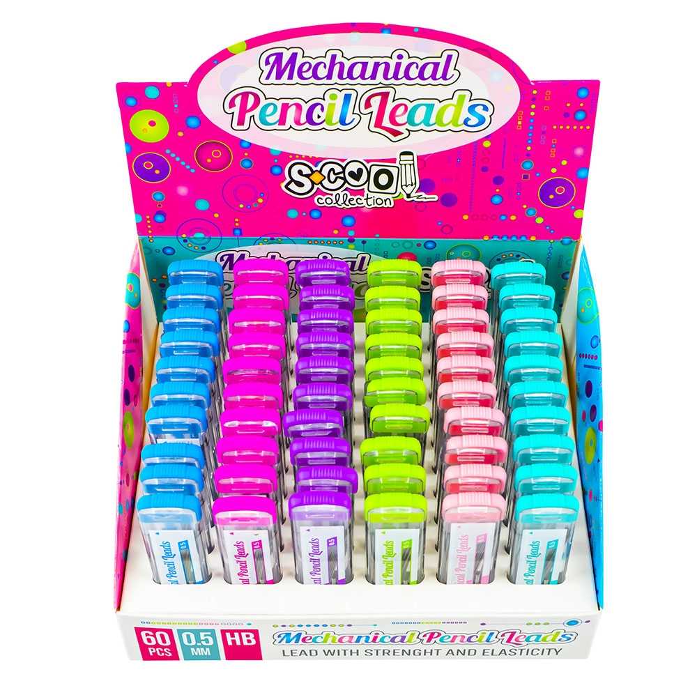 Mine creion mecanic 0.5mm, HB, 60 buc/cutie - S-COOL - imagine 4