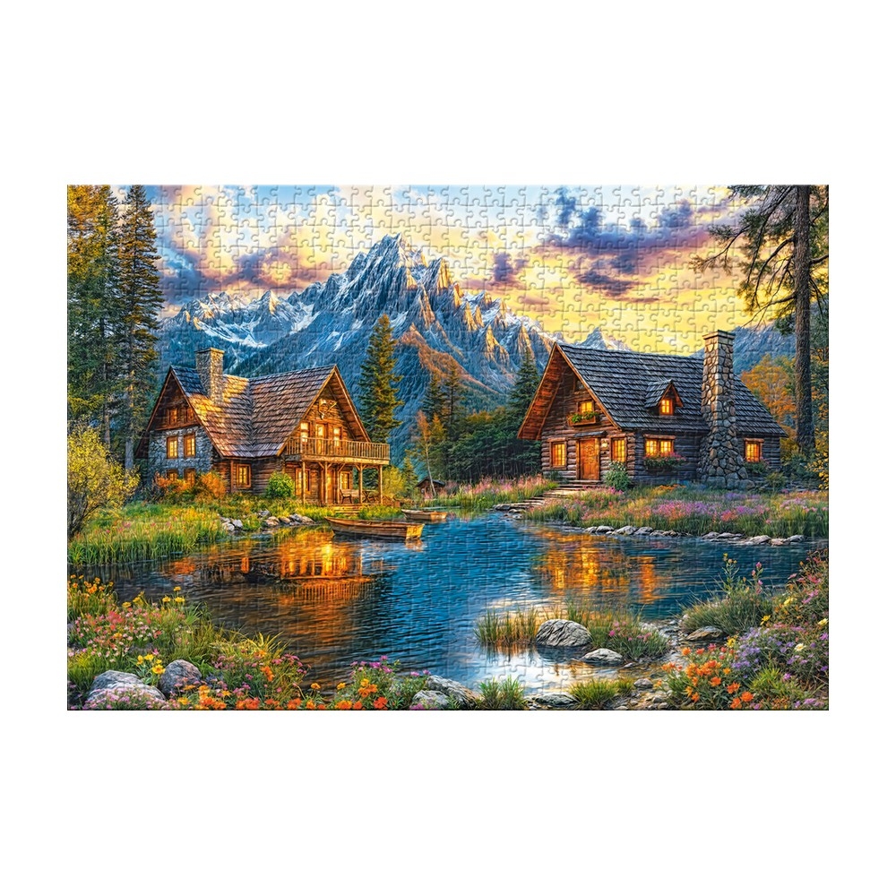 Puzzle 1000 piese, Seara De Vara La Munte - Castorland - imagine 2