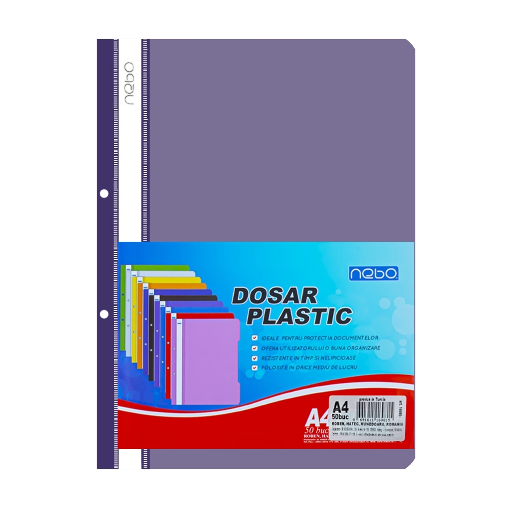 Dosar plastic A4, Violet - NEBO - imagine 3