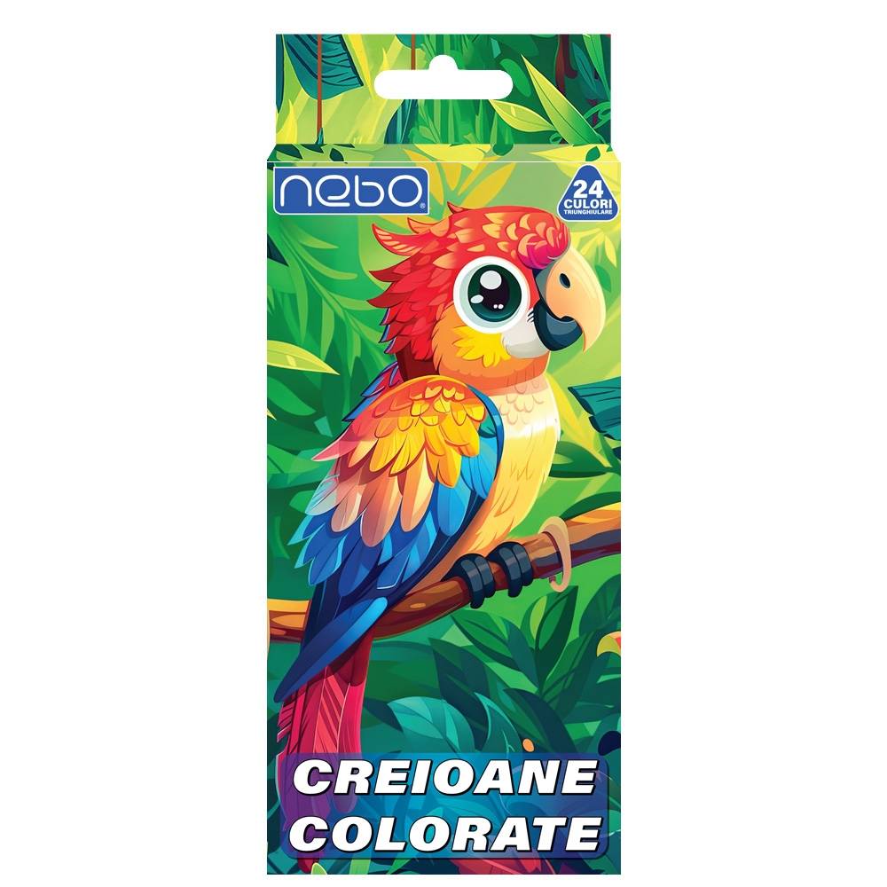 Creioane color, triunghiulare, 24 culori - NEBO - imagine 2