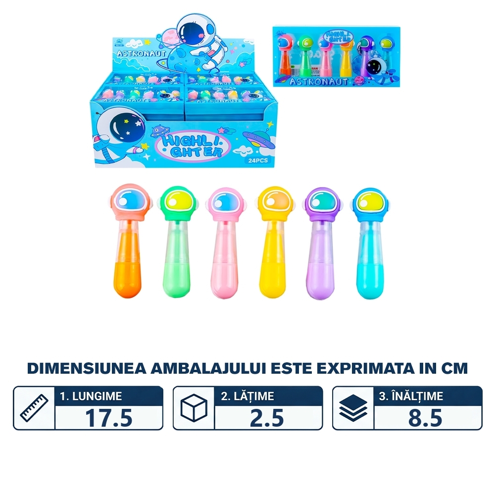 Text marker, 6 culori/set, Astronaut - imagine 2