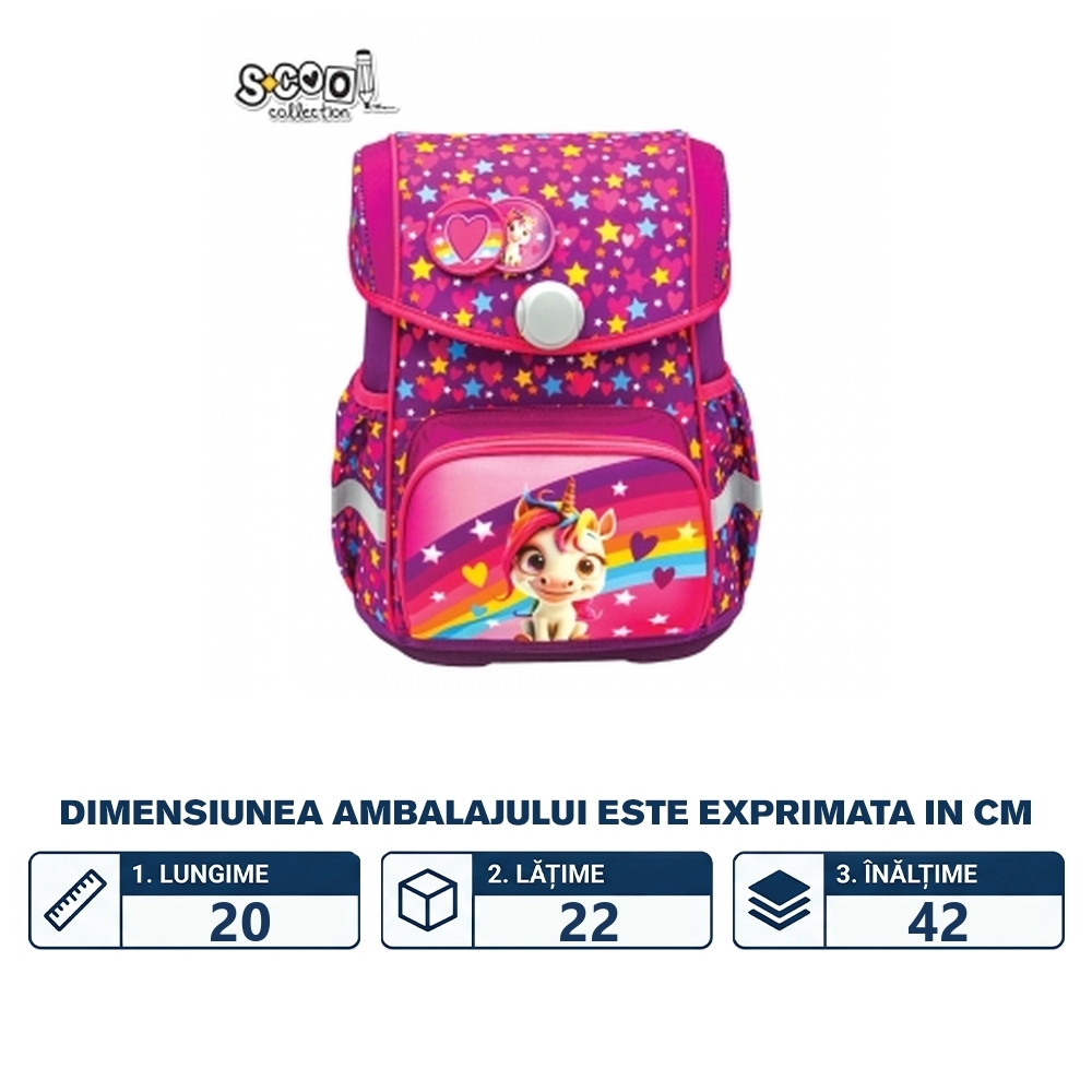 Ghiozdan anatomic Premium, 42x30x22 cm, UNICORN - S-COOL - imagine 2