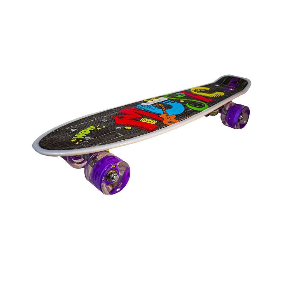 Placa skateboard cu roti silicon, led - imagine 2