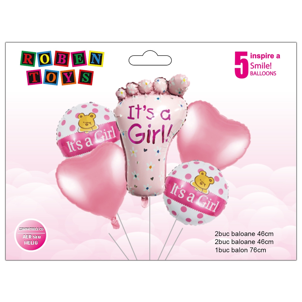 Balon, folie aluminiu, It's a girl